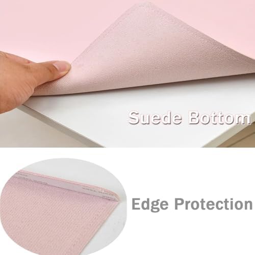Leather Desk Mat with Stitched Edges & Edge Protection, Non-Slip Large Office Desk Mouse Pad for Work Game Typing, Waterproof Writing Table Extended Protector (Dark Green,35.4"x15.7") - Image 4