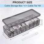 Tatuo Cord Organizer for Drawer Desktop, Gray, 4 Pack - Image 2