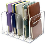 Clear Acrylic Magazine File Holder, 5 Compartment Desk Organizer by Unknown