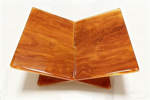 Wood Grain Acrylic Book Stand, X-Shaped Open Book Display Stand & Cookbook Holder for Kitchen Counter, Coffee Table, Bible, Quran, Magazines, Textbooks, Recipes - Image 4
