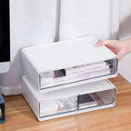 2 Packs Large Stackable Desk Organizer Drawers, Plastic Desk Storage Drawers, Makeup Organizer Drawers with 3 Drawers for Desk, Home, School, Desktop, Dressing Table(White) - Image 6