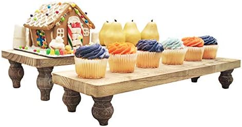 Ikee Design 2 Pcs Set Wooden Display Riser, Cupcake Dessert Display Riser - Image 5