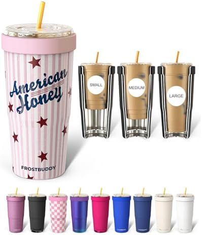 Frost Buddy Togo Buddy 30 oz Stainless Steel Vacuum Insulated Tumbler To Go Coffee Cup – Iced Coffee Sleeve, Travel Mug, Thermal Cup for Hot & Cold Drinks, Dunkin Cup (American Honey) by FrostBuddy
