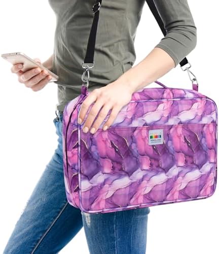 YOUSHARES Big Capacity Colored Pencil Case - 480 Slots large Pen Case Organizer with Multilayer Holder for Prismacolor Colored Pencils & Gel Pen (Marble Purple) - Image 6