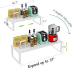 Jojocross Expandable Cabinet Shelf Organizer Storage Spice Rack Shelves for Kitchen Stackable Adjustable Pantry Cupboard Bathroom Countertop Desktop(2Packs/White/Large) - Image 6