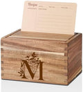 InnoBeta Personalized Gifts Recipe Box, Personalized Initial Recipe Card Holder Box with 50 4 x 6 inch Recipe Cards, 10 Dividers, Initial Recipe Organize - M by InnoBeta
