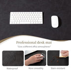 Leather Desk pad for Computer and laptops, Ideal for Gaming and Office use, Large Mouse pad and Keyboard mat,Desk mat Special for man. A complimentary Wrist pad and Phone Stand (Black, 39.37"*17.7") - Image 4
