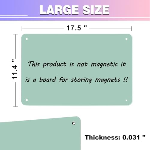 Green 2Pack Magnetic Board,17.5" x 11.4" Magnet Bulletin Board to Display Magnetic Notes, Poetry, Photos, Suitable for Wall, Refrigerator, Cabinet etc, Come with 4 Pcs Dual Lock Tape and Screws - Image 2