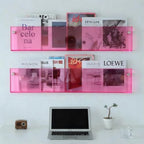 ROYALITA 2-Pack Acrylic Magazine Holder Brochure Holder, Pink 36 Inch - Image 3