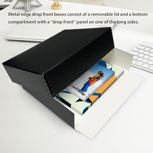 Lineco Drop Front Archival Storage Box, 8.75x10.75x3 in, Black, 2 Pack - Image 4