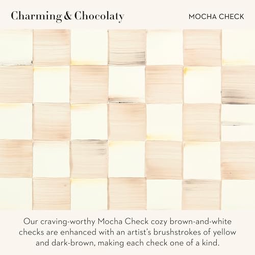 MACKENZIE-CHILDS Enamel Recipe Box, Brown-and-White Mocha Check - Image 3