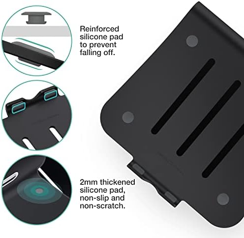 Laptop Stand, Aluminum Notebook Holder Riser Heat-Vent for MacBook Air/Pro, Dell, HP, Lenovo, Microsoft Surface, Samsung 11-16 inches Notebook (Black) - Image 4