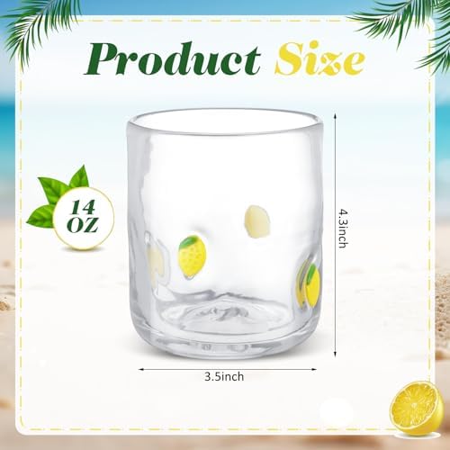 SiliFine 4 Pack Fruit Icon Juice Glasses, 14 oz - Image 4