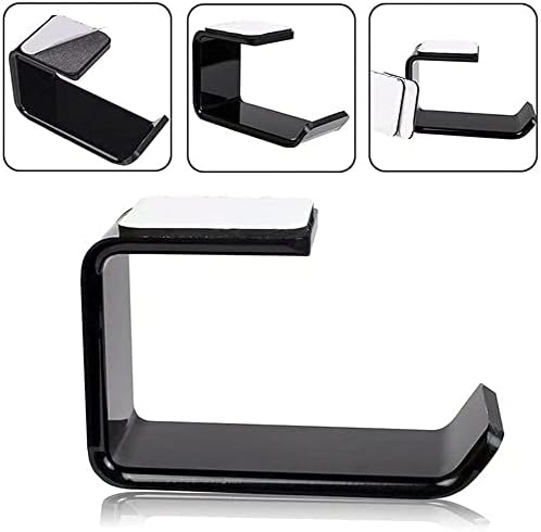 Headphone Holder Headset Stand Headphone Stand Simple Headphone Stand Holder Hanger Hook Tape Under Desk Dual Headset Stand Mount Earphone Holder Easy to Use Headset Holder(3pcs) - Image 3