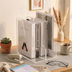 2 Pcs Vertical Magazine File Holder, Clear Acrylic File Organizer 5mm Thickened Desk Organizers for Magazines, Books, Binders, Notebooks (9.45x3.54x10.24 Inch) - Image 7