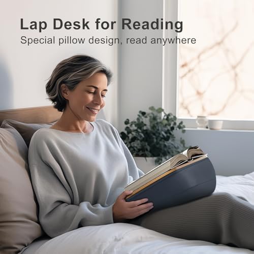 ERGONOV Lap Beanbag Book Stand for Hands Free Reading Comfortable Reading Pillow Stand Minimize Neck Strain Perfect Idea for Book Lovers in Dorm Room or Anywhere Else with Bookseat(Gray) - Image 2