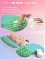 Hokafenle 2in1 Combination, Wave Keyboard Wrist Rest and Ergonomic Curvature Mouse Pad Wrist Support for Relieve Wrist Pain, Filled with Soft Cushion Memory Foam, Gradient Green - Image 4