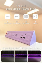 Desk Clamp Power Strip with Nightlight, 40W Fast Charging, 6FT Extension Cord, 4x20W USB-C & 2 USB Ports, 5 AC Outlets, Fits 1.69-Inch Table Edges - Image 2