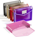 ThinkTex Plastic Expanding File Folder, Transparent Envelopes with Snap by ThinkTex