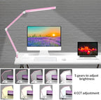 Micomlan Architect Desk Lamp with Clamp, Led Desk Lamp with Dual Light Bars and Adjustable Swing Arm, Clip-on Stepless Dimming Table Light Computer Lighting for Home Office Sewing Painting Hobby - Image 5