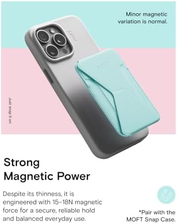 MOFT Magnetic Wallet Stand Compatible with iPhone 17/16/15/14/13/12 Series, Angle Adjustment & Magsafe Compatible MOVAS Phone Stand,Aqua - Image 4