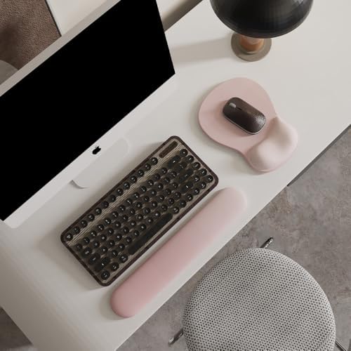 ErgoComfort Gel Wrist Rest Mouse Pad-Ergonomic Office Mousepad with Wrist Support-Non-Slip, Design Desk Accessories Mat for Home&Game Decor (09PinkSerenity Set) - Image 2
