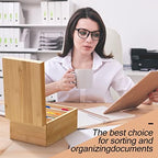 4 x 6 Inches Index Card Holder Set, Bamboo Organizer Box, Wooden Color - Image 6
