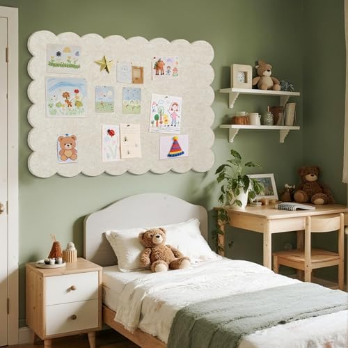 Scalloped Bulletin Board 48x36 inches, Decorative Felt Pin Board for Wall - Image 5