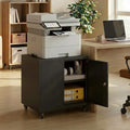 23.6" Metal Printer Stand with Lockable Storage Cabinet by Unknown