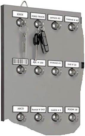 Wall Mounted Key Holder 21MGN – Melamine Wood & 21 Metal Key Hooks, for Home & Office, Includes 21 Sets of Tag & Ring. - Image 2