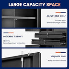 Yizosh Metal Garage Storage Cabinet with Locking Doors and Adjustable Shelves, 71" Tool Storage Cabinet with 2 Drawer for Garage,Warehouse - Image 4