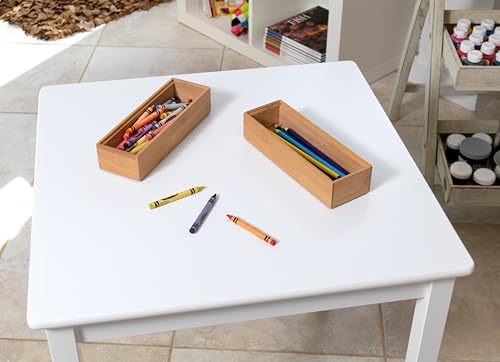 Lipper International 8181S Bamboo Wood Stacking Drawer Organizer Box, 3" x 9", Set of 2 - Image 2