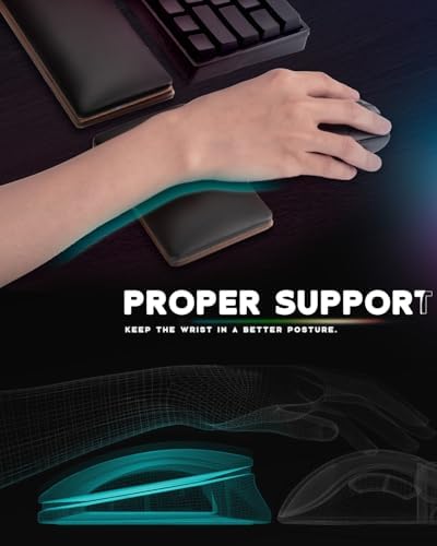 ASFSKY RGB Keyboard and Mouse Wrist Rest Set for 60%-75% Compact Keyboards - Image 4