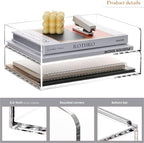 HeZone 4 Tier Paper Organizer for Desk,Acrylic Paper Tray,Clear Stackable Desk Organizer for Document, Office File,A4 Paper - Image 4