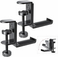 Kimiangel 2 Pack Headphone Stand Under Desk, Foldable Aluminum Headset Holder with Adjustable Screw Clamp, Headphone Hook Mount for Gaming Accessories, Space-Saving Under Table Headset Hanger by Kimiangel