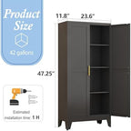 Black Kitchen Pantry Cabinets, 48" Metal Storage Cabinet for Office - Image 2