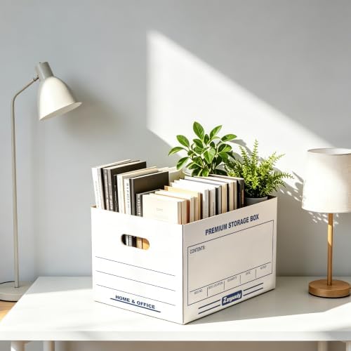 Zzrywuty 12 Pack File Storage Boxes with Lift-Off Lid,16x12x10 Inches - Image 7