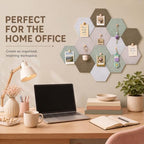 6.7 x 5.9 in 16 Pcs Hexagon Cork Board Tiles, Felt Pin Boards, Sage - Image 6