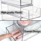 Acrylic Makeup Organizer, 10 Drawers Clear Storage Organizer Desktop Stackable Storage Drawers, Plastic Organizer Bins for Makeup, Stationery, Cosmetics, Vanity, Bathroom,Cabinet,Pantry Office Desk - Image 5