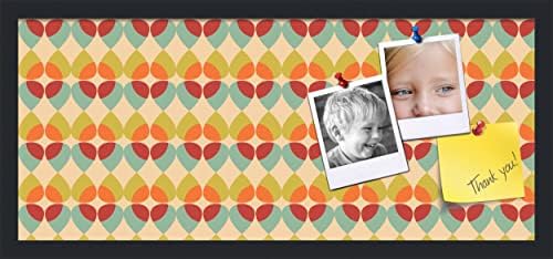 PinPix 28x12 inch Cork Bulletin Board. This Decorative Framed Pin Board Comes with Abstract Pattern in Color Design and Satin Black. Ideal for Home, Office Decor or School (PinPix-564) by PinPixBulletinBoards