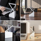 Office Desk Metal Pen Holder with Gift Box, Modern Architectural Design, Anti-Scratch Base, Workstation Organizer & Decor - Image 6
