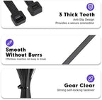 Zip Ties, RAZCC 1200pcs Black Cable Zip Ties 8 Inch, Heavy Duty Plastic Wire Ties with 100lb Tensile Strength, Self-Locking Black Nylon Tie Wraps for Indoor and Outdoor - Image 4