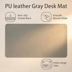 Large Desk Mat 20" x 40", PU Leather Desk Pad Protector, Non-Slip Large Mouse Pad for Desk, Waterproof Computer Desk Mat, Office Desk Pad for Keyboard Mouse, Desk Writing Mat (Light Gray) - Image 7
