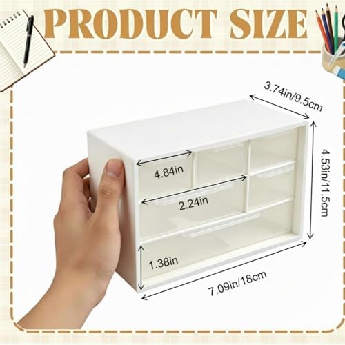 Briwooody 6 Pack Small Drawer Organizer Stackable Desktop Storage, White - Image 3