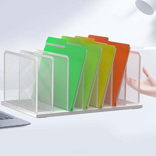 Kuntine.B 7-Section Upright Desk File Organizer Silver 2 Pack - Image 4