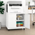 Large Rolling Printer Stand with Storage,Printer Table for Home Office by TEEALUBAN