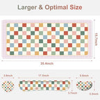 Vintage Macaron Checker Mouse Pad Set, 4 in1 Ergonomics Keyboard Desk Mat with Memory Foam Wrist Rest, Extended Game Mousepad, Large Gaming Non-Slip Desk Pad Matt Easy Typing Pain Relief - Image 3