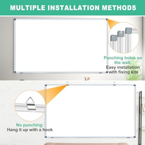 H-Qprobd Dry Erase White Board for Wall 6' x 3' Large Magnetic Whiteboard 72"x36" Aluminum Presentation Whiteboard with Long Pen Tray, 6 Markers, 2 Erasers &12 Magnets - Image 4