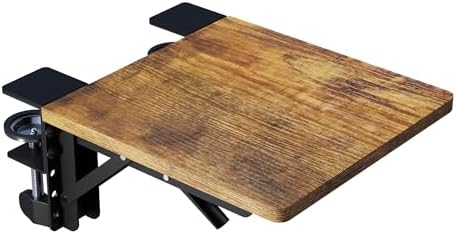 BONTEC Ergonomic Desk Extender Tray, 9.5"x9.1" Table Mount Arm Wrist Rest Shelf, 90° Foldable Elbow Support, Clamp on Computer Arm Rest for Desk, Office & Home Use, Durable & Easy to Install by BONTEC
