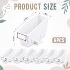 gisgfim 6 Pcs Non-Tip Book Bins with Stabilizer Wings (White) - Image 2